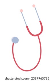 Doctor stethoscope 2D cartoon object. Medicine instrument isolated vector item white background. General practitioner tool. Medical examination listening to heartbeat color flat spot illustration