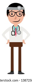 A doctor with a stethoscope around his neck illustration vector on white background
