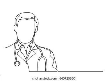 Doctor With Stethoscope - Continuous Line Drawing