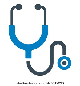 Doctor stethoscope flat vector icon 