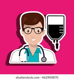 doctor stethoscope glass bubble vector illustration graphic