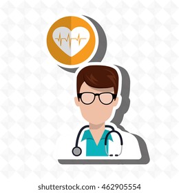 doctor stethoscope glass medicine vector illustration graphic