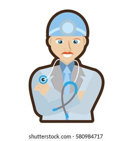 doctor stethoscope head mirror vector illustration eps 10