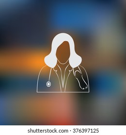 Doctor with stethoscope icon