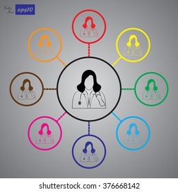 Doctor with stethoscope icon