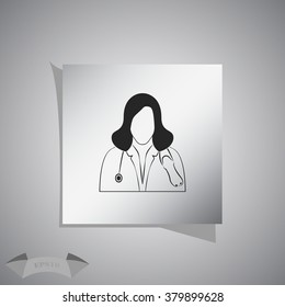 Doctor with stethoscope icon