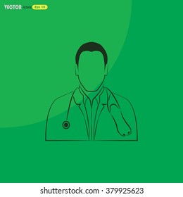 Doctor with stethoscope icon