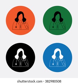 Doctor with stethoscope icon