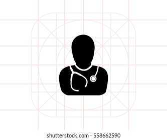 Doctor with Stethoscope Icon