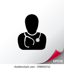 Doctor with Stethoscope Icon
