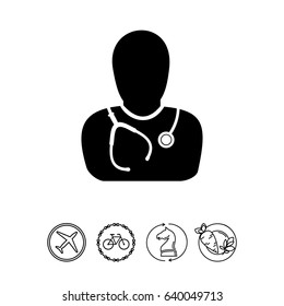 Doctor with Stethoscope Icon