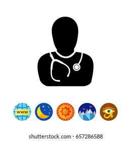 Doctor with Stethoscope Icon