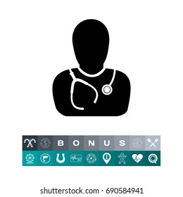 Doctor with Stethoscope Icon