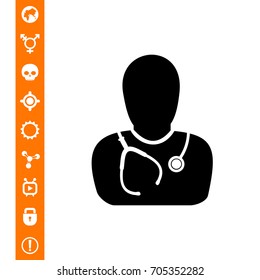 Doctor with Stethoscope Icon