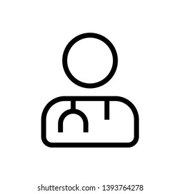 doctor with stethoscope icon design for hospital profession symbol. line art medical healthcare vector illustration