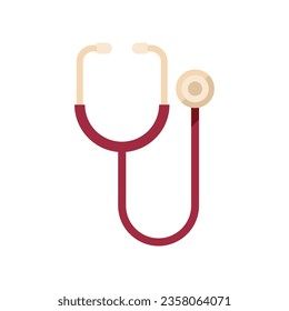 Vector plano del icono del estetoscopio médico. Salud familiar. Medicina en línea aislada