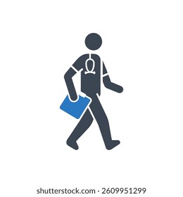 Doctor with Stethoscope Icon On White Background