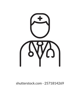 Doctor with Stethoscope Icon Representing Medical Care and Healthcare Services