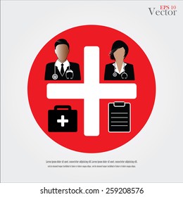 Doctor with stethoscope  ,doctor icon vector 