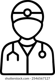 Médico con el icono del estetoscopio Ilustración vectorial