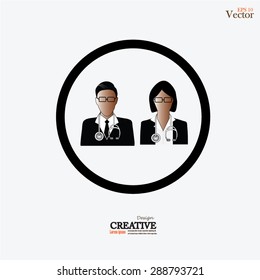 Doctor with stethoscope  .doctor icon .vector illustration
