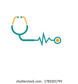 Doctor stethoscope illustration vector logo design for company and medical brand clinic and hospital symbols.