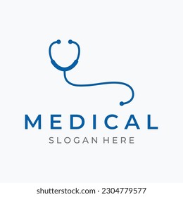 Doctor stethoscope logo design for health care with creative idea. Vector illustration.