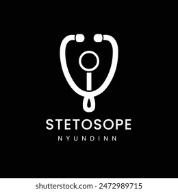 Diseño de la Plantilla del logotipo del estetoscopio del doctor para el cuidado de la salud con la Ilustración vectorial creativa de la idea