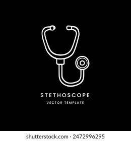 Doctor stethoscope logo template design for health care with creative idea Vector illustration

