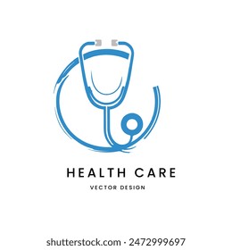 Doctor stethoscope logo template design for health care with creative idea Vector illustration
