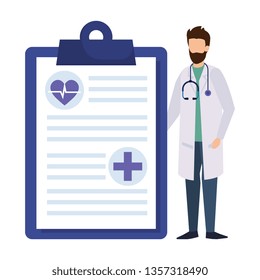 doctor with stethoscope and order