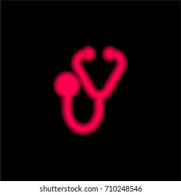 Doctor Stethoscope red glowing neon ui ux icon. Glowing sign logo vector