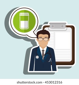 doctor stethoscope specialist history clinic vector illustration icon