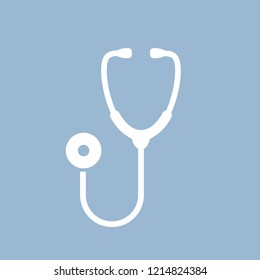 Doctor stethoscope vector icon illustration isolated on blue background