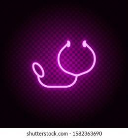 Doctor, stethoscope vector icon. Retro style neon vector icon. Vector icon on transparency background