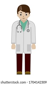 doctor with stethoscope, vector illustration