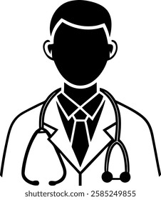  Doctor with stethoscope vector illustration
