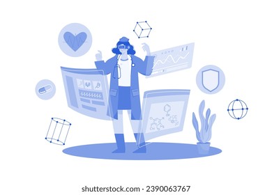 Doctor Is Studying Medicine Using VR