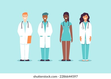 médico al estilo de simples ilustraciones vectoriales coloridas