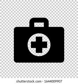 doctor suitcase icon flat vector on transparent background