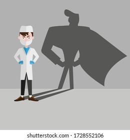 Doctor super hero fights the virus