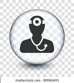 Doctor Surgeon on Transparent Round Button