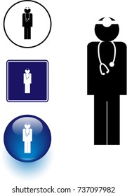 doctor symbol sign and button
