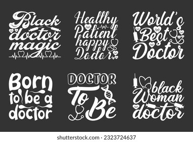 Doctor T shirt Design Bundle, Vector Baseball T shirt  design, Nurse shirt,  Doctor typography T shirt design Collection