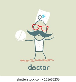 Doctor with tablet