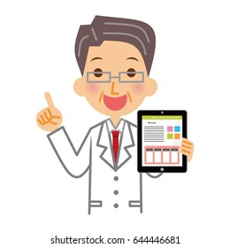 Doctor and tablet PC.