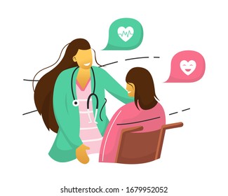 Doctor taking care of patient health for medical exam, checkup or consultation concept. Medicine vector on isolated white background. can use for ui illustration, app feature, mobile and website, etc.