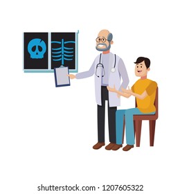 Doctor talking patient vector i