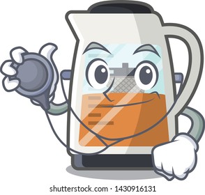 Doctor tea maker isolated with the mascot