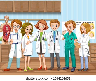 A Doctor Team at Hospital illustration